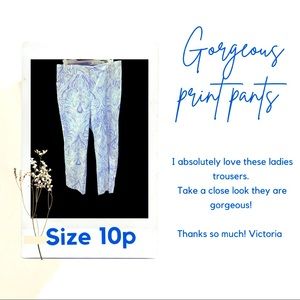 I am selling some gorgeous blue print trousers!